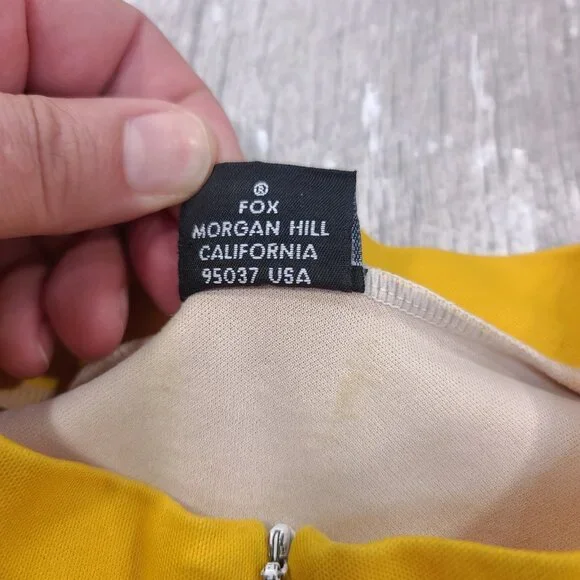 Fox Racing Jersey Mens XXL Yellow Black Cycling 3/4 Zip Short Sleeve Vintage - Picture 7 of 7